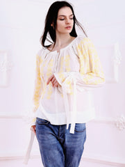 Cherry Blossom Blouse - Ecru-Colored Fabric-FLORII-XS-Buttery Yellow