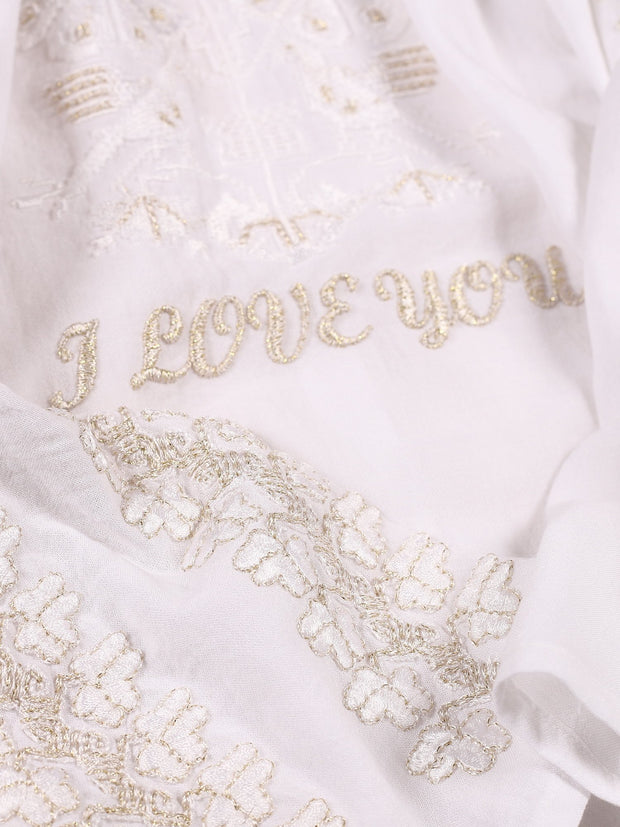 'I Love You' Blouse - White-Colored Fabric-FLORII-